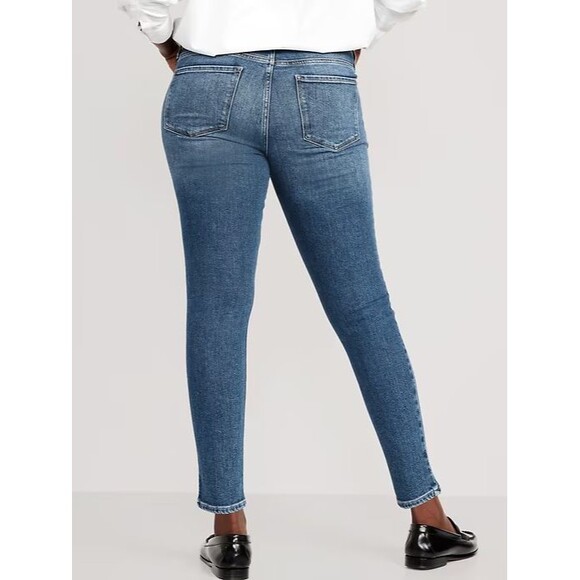 Old Navy Mid Rise Rockstar Super Skinny Jeans Womens 16 Blue Medium Wash NEW - Picture 2 of 10